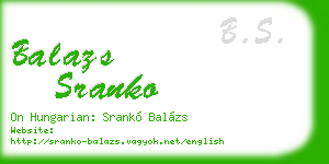 balazs sranko business card